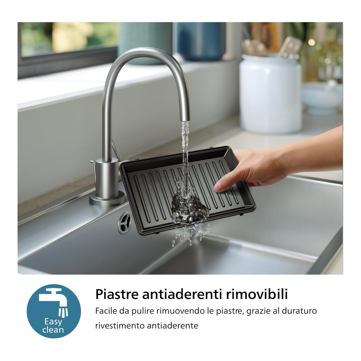 Philips HD2350/80 Tostiera + 3 Piastre per Panini, Sandwich e Waffle