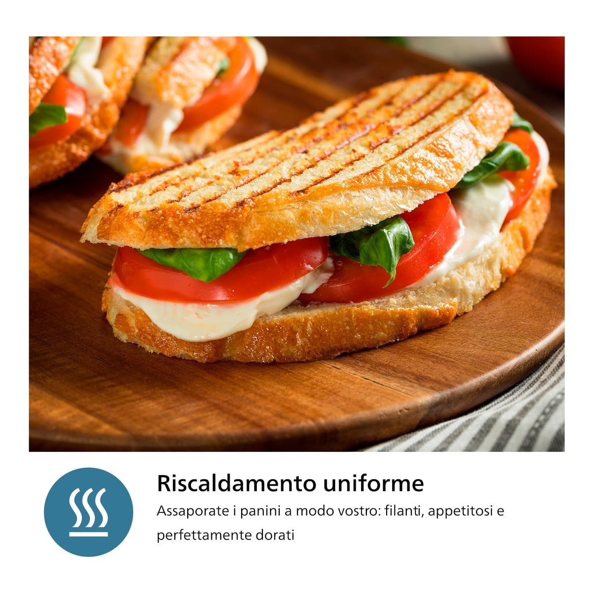 Philips HD2350/80 Tostiera + 3 Piastre per Panini, Sandwich e Waffle