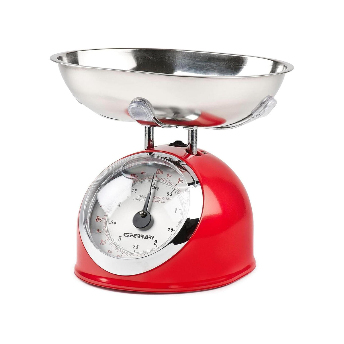 G3 Ferrari G20003 Bilancia meccanica da cucina Aska, 25g/5 kg - Rossa