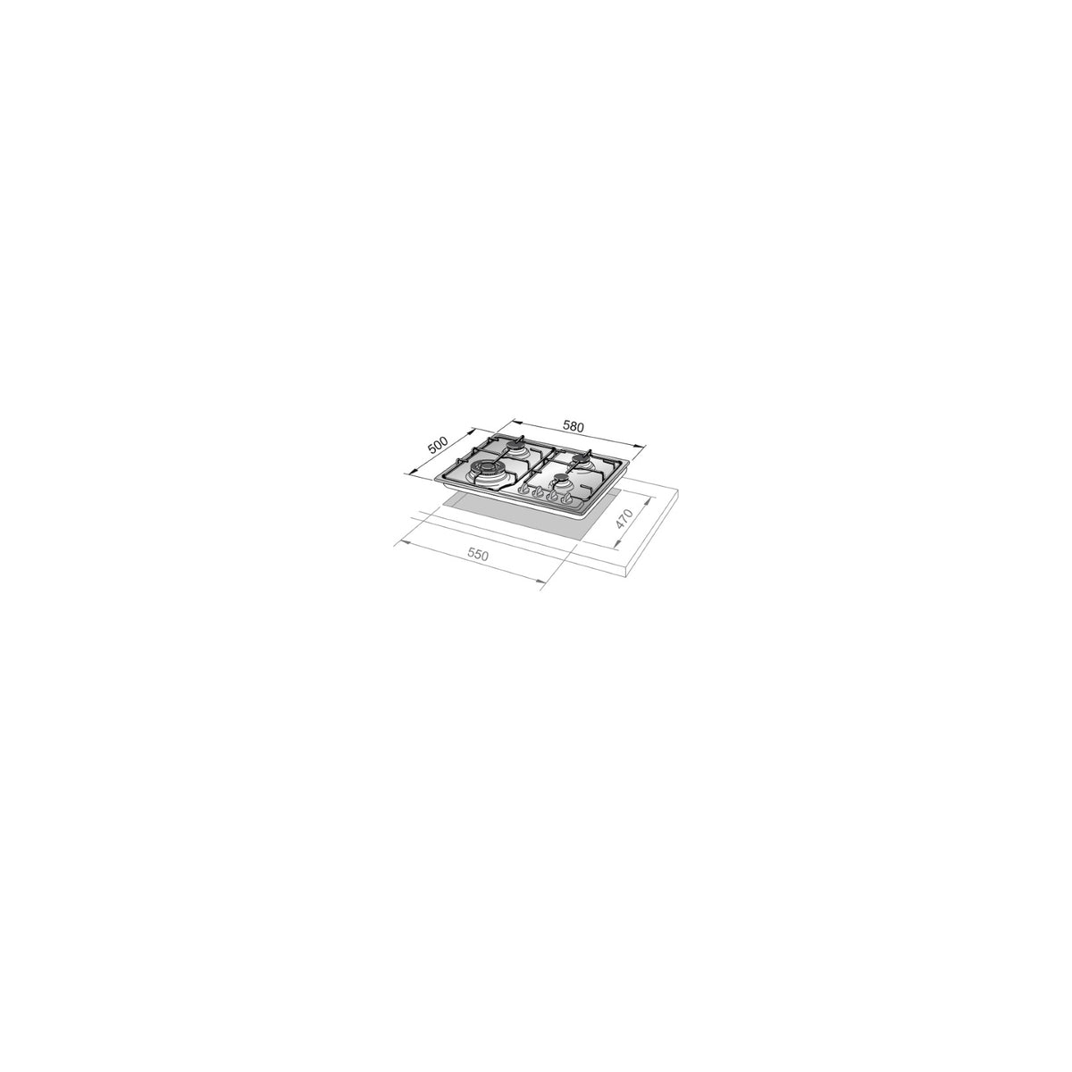 DE LONGHI FFB 46 ASV Piano cottura 60cm 4 fuochi a gas Bianco -  FFB46ASV