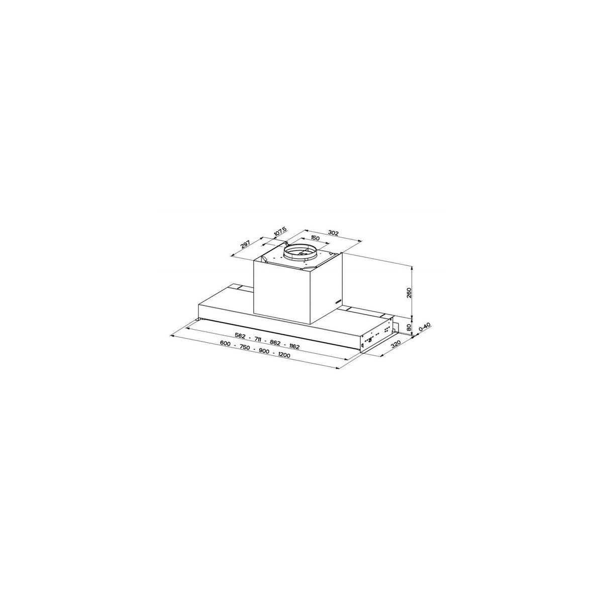 FABER IN-NOVA ZERO DRIP A90/2 CAPPA ASPIRANTE DA INCASSO 90CM - 305.0626.489