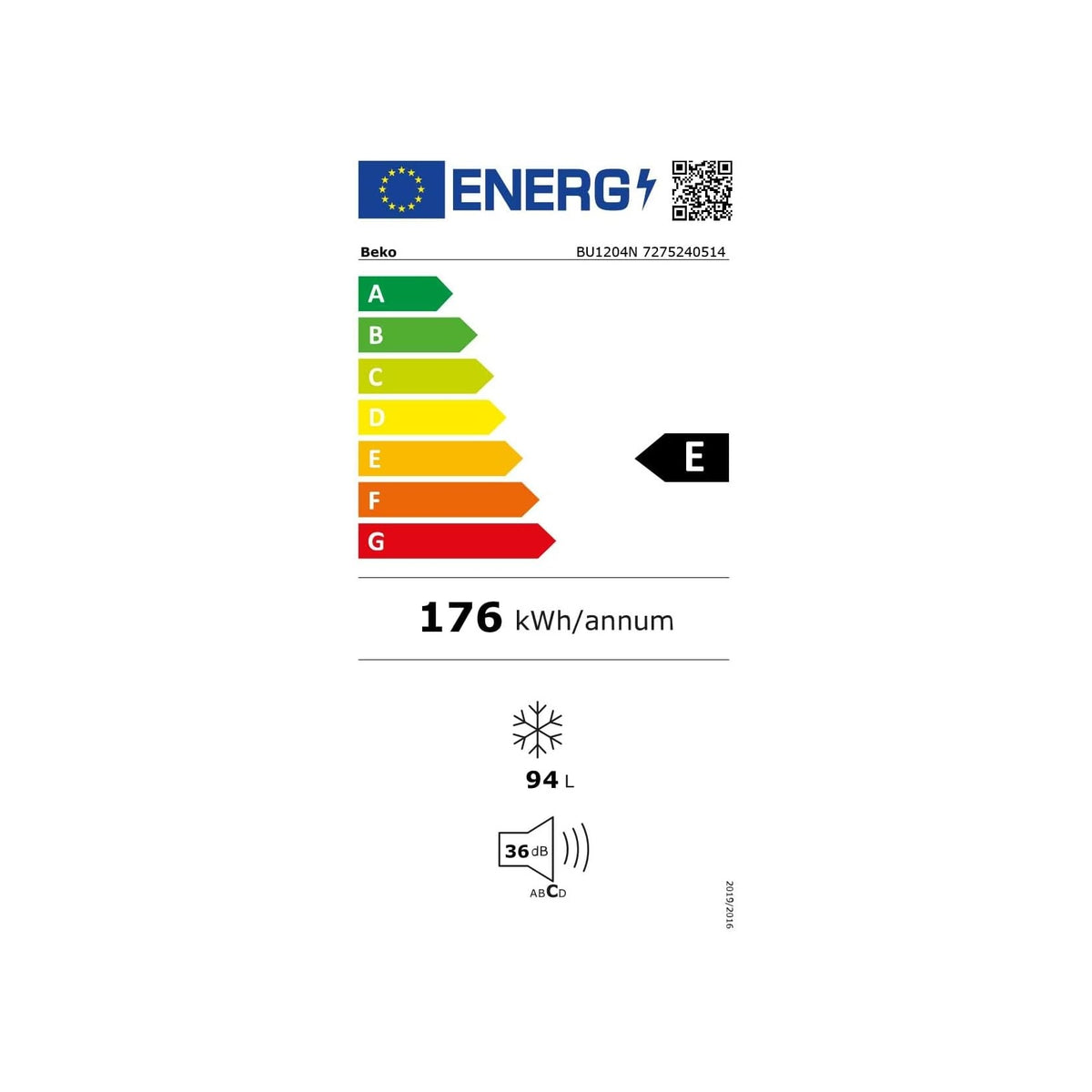BEKO BU1204N Congelatore da incasso 94Lt Statico Classe E