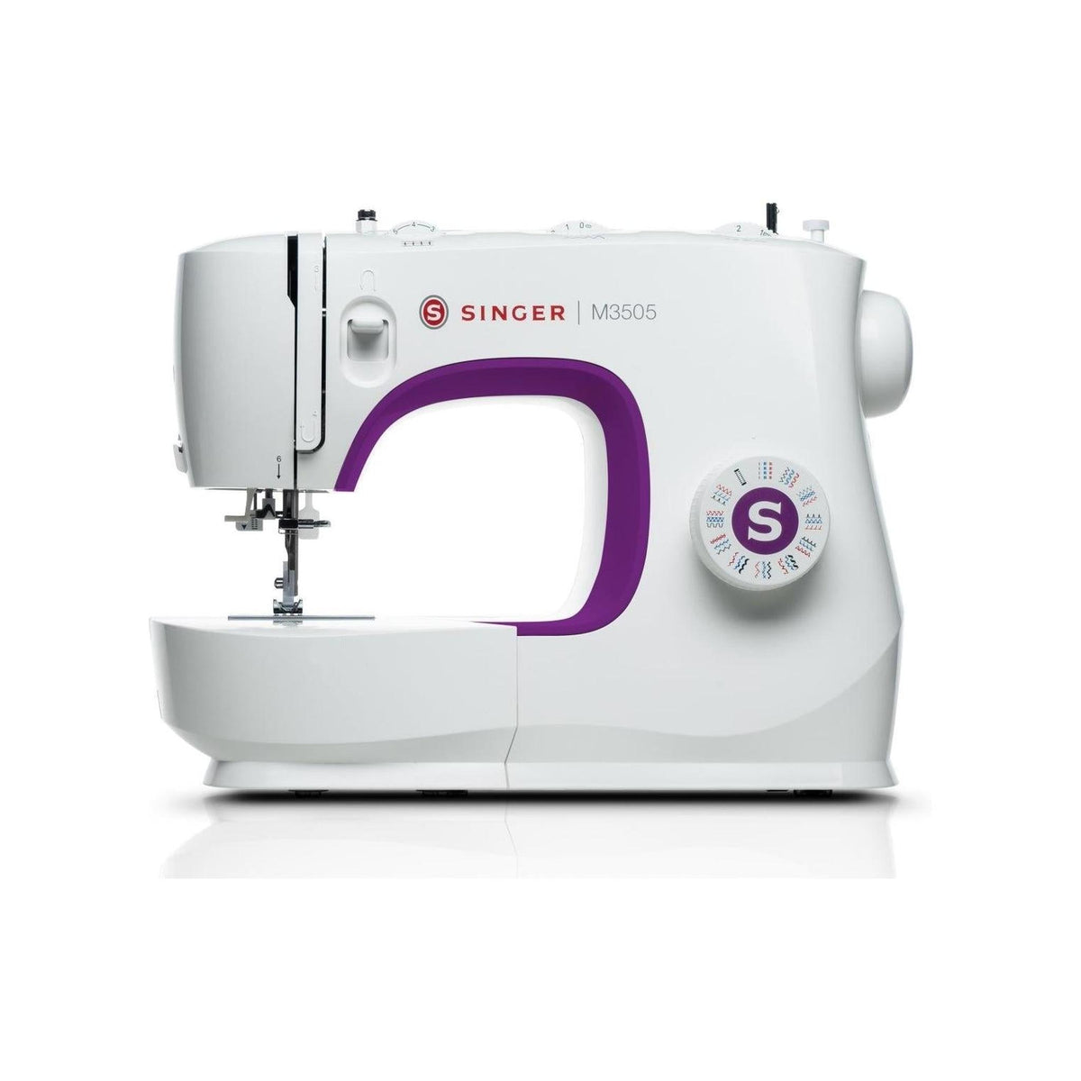 SINGER M3505 MACCHINA DA CUCIRE A BRACCIO LIBERO 32 PUNTI CON OCCHIELLATORE COLORE BIANCO