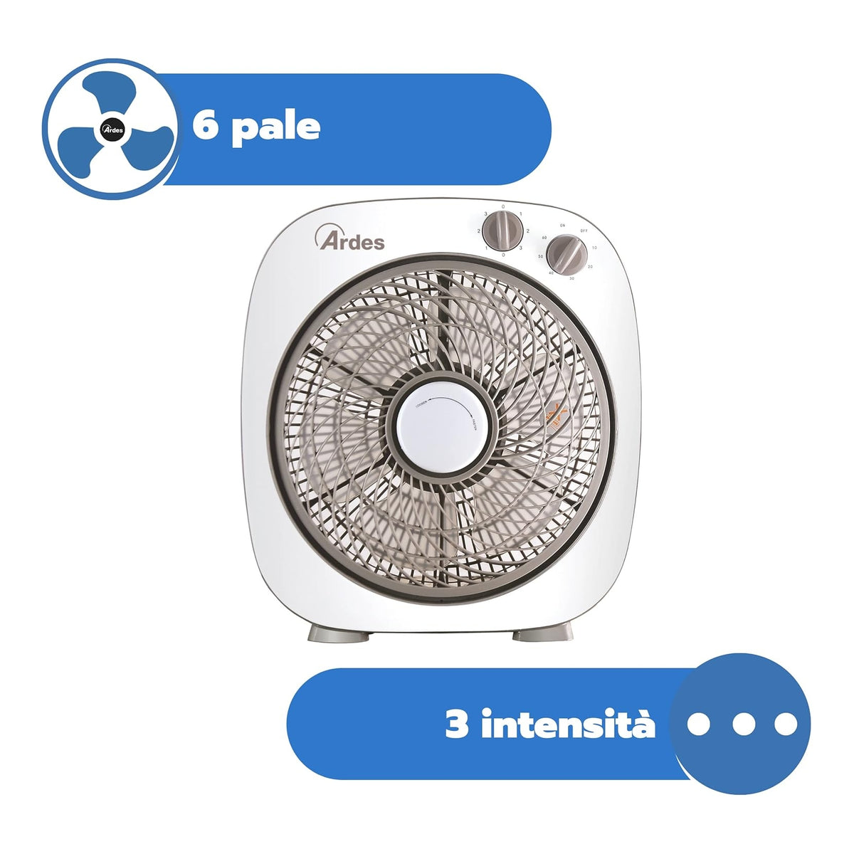 Ardes FLOOR 26 Ventilatore portatile da Pavimento o Tavolo 45W 26cm - ARD5B24