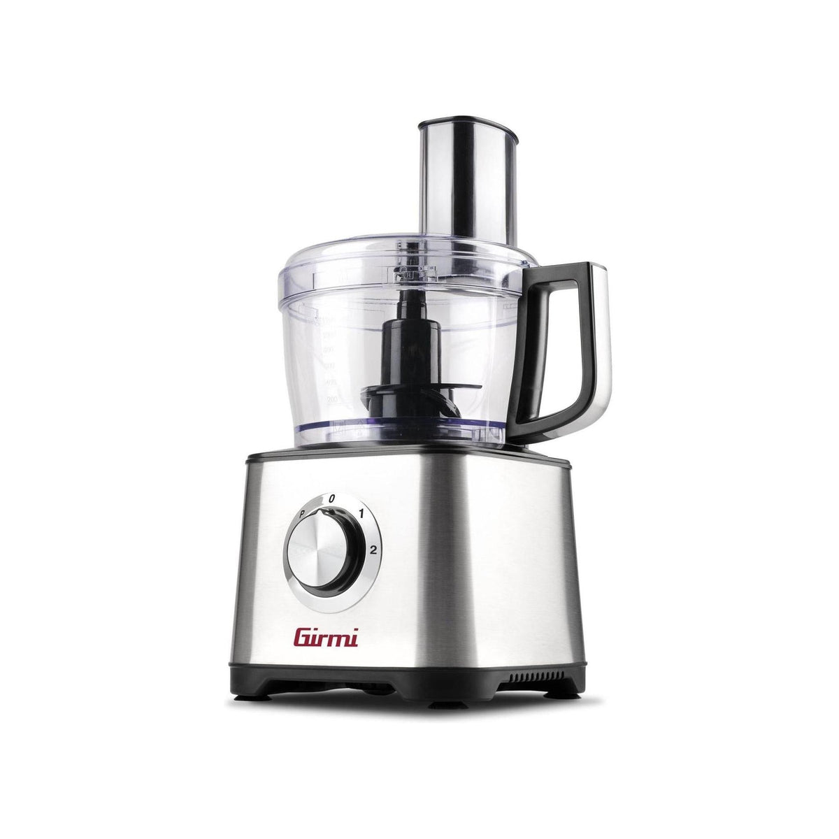 Girmi RB76 Robot da cucina multifunzione 600W con ciotola 1,2L e accessori per tritare, affettare e montare - Colore Inox