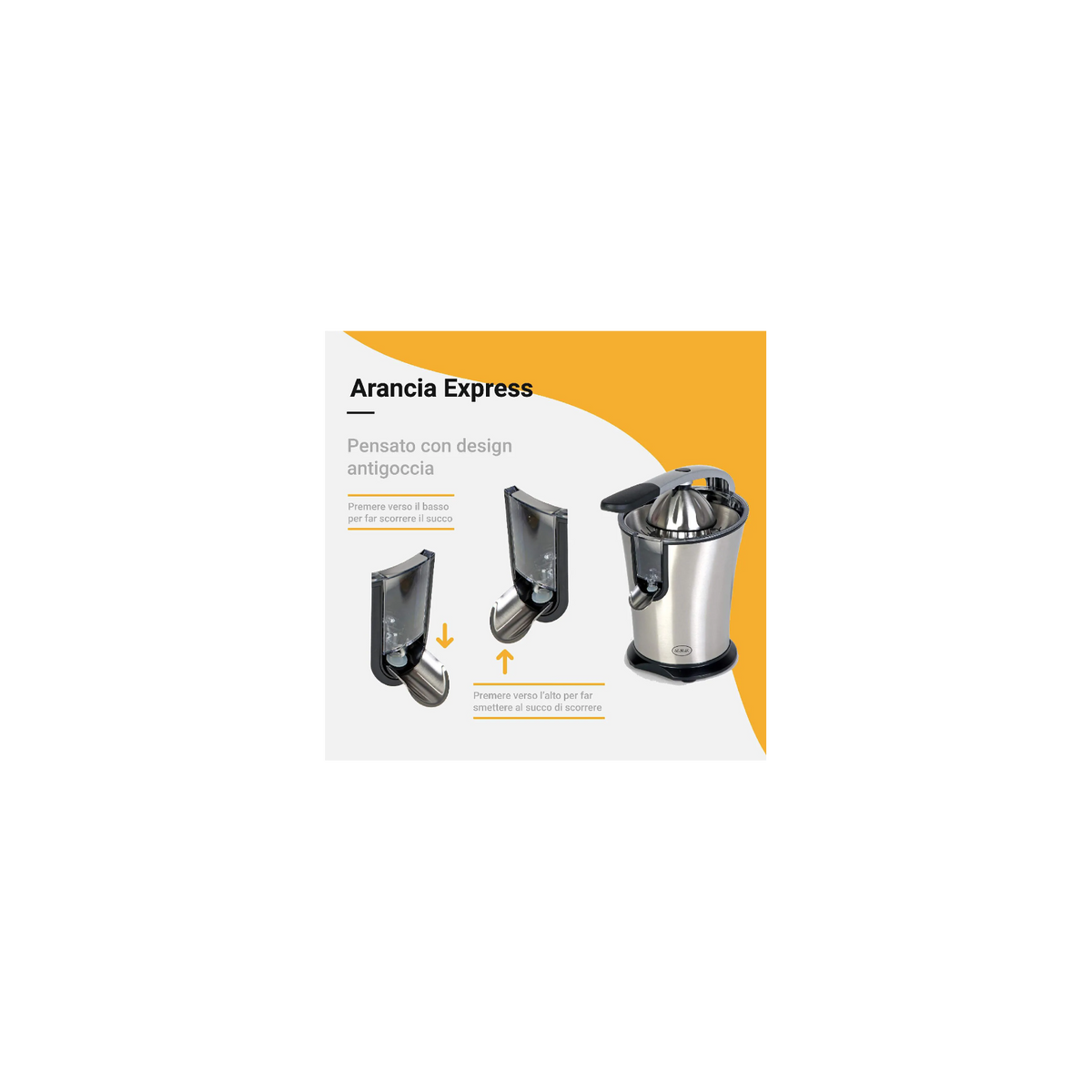 RGV ARX01 Arancia Express Spremiagrumi elettrico con leva 160W - INOX