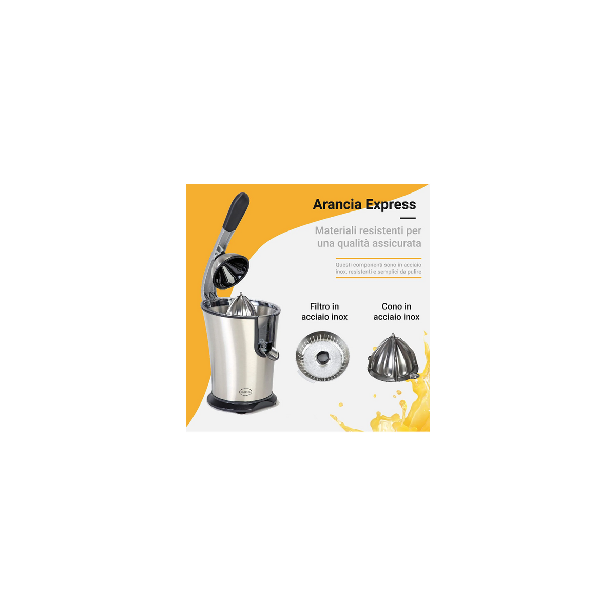 RGV ARX01 Arancia Express Spremiagrumi elettrico con leva 160W - INOX