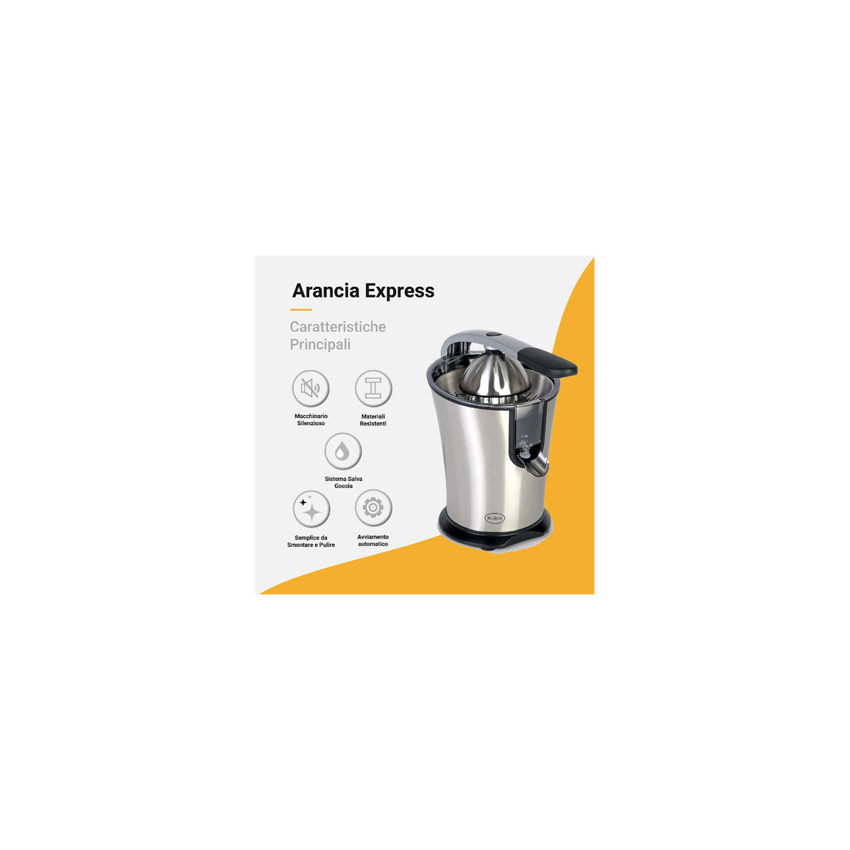 RGV ARX01 Arancia Express Spremiagrumi elettrico con leva 160W - INOX
