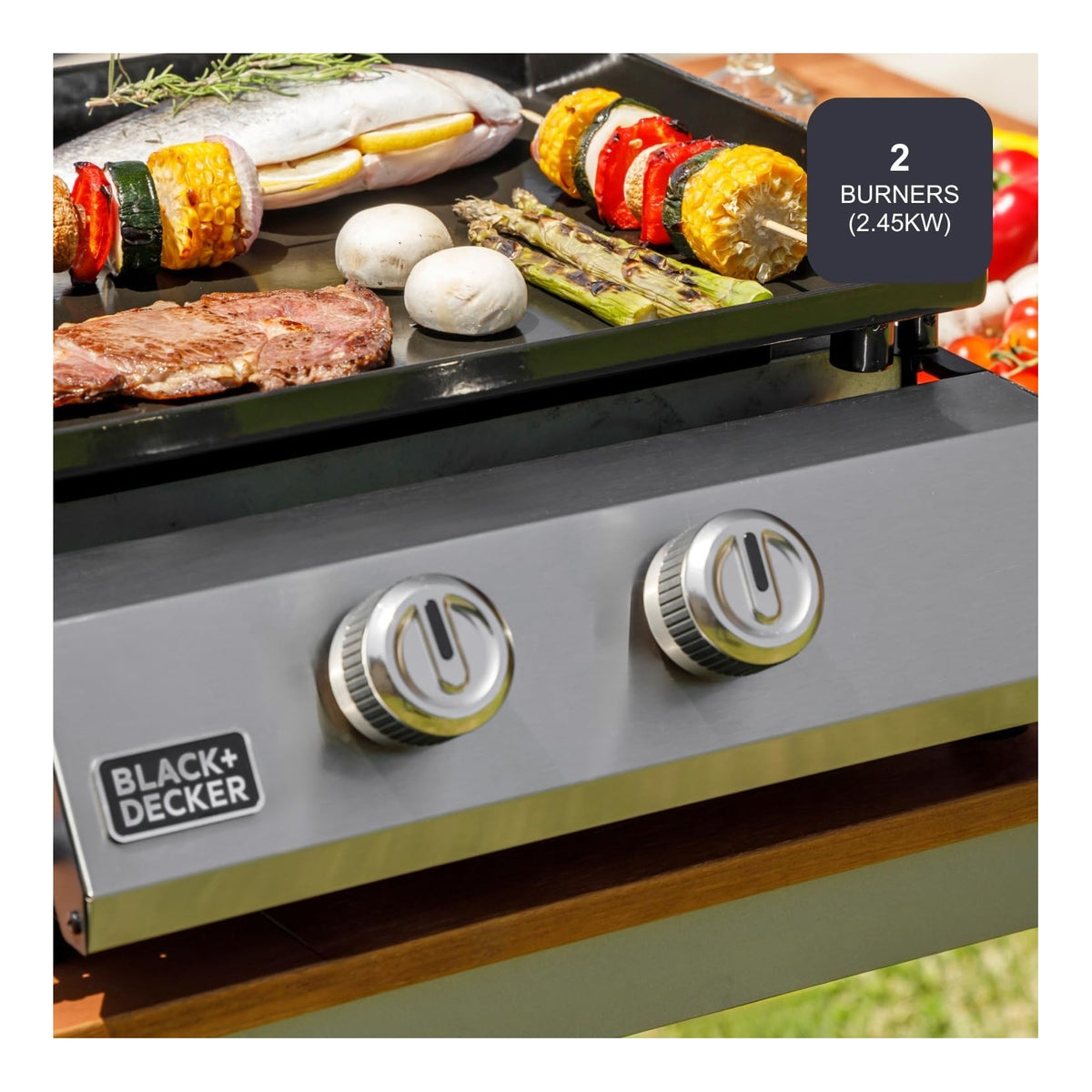 Black e Decker BXOP4900E Piastra a gas 2 bruciatori 2,45kW