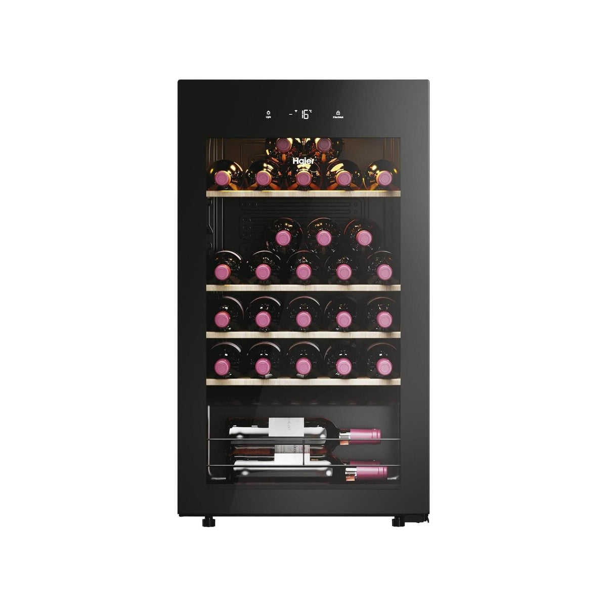 OUTLET HAIER HWS34GGH1 FRIGO CANTINA 34 BOTTIGLIE WIFI CLASSE G COLORE NERO - CON DIFETTO
