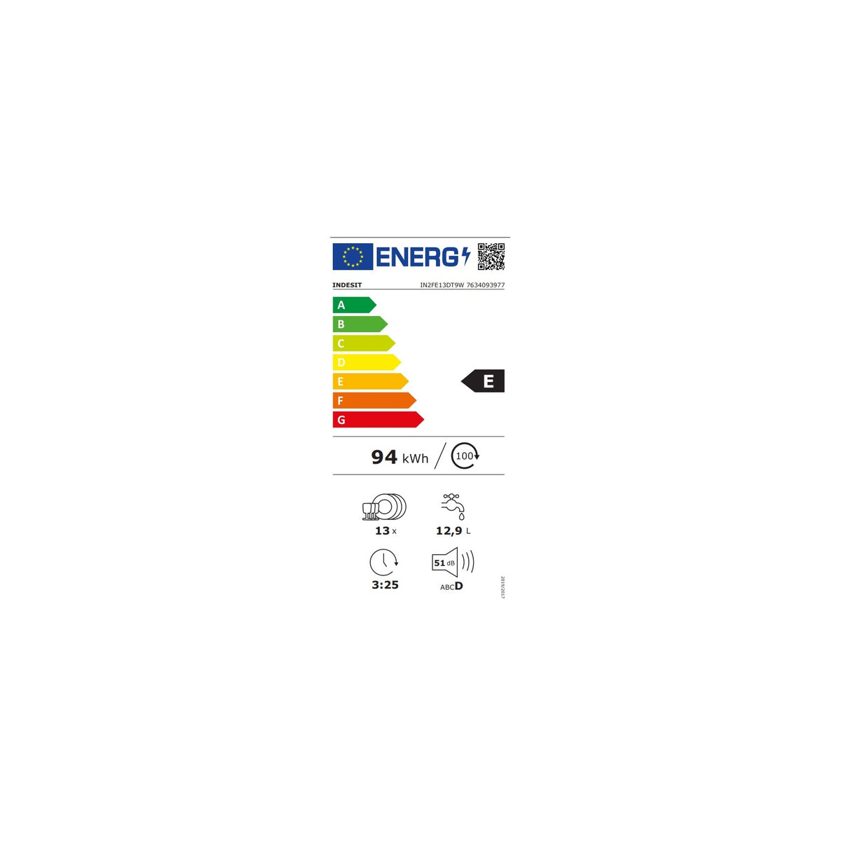 Indesit IN2FE13DT9S Lavastoviglie libera installazione 13 coperti Classe E - SILVER