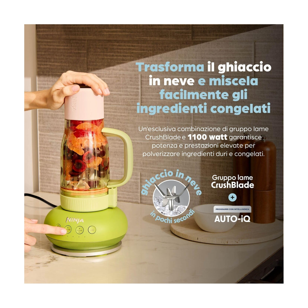 NINJA BlendBOSS DB351EUCY Frullatore compatto con borraccia