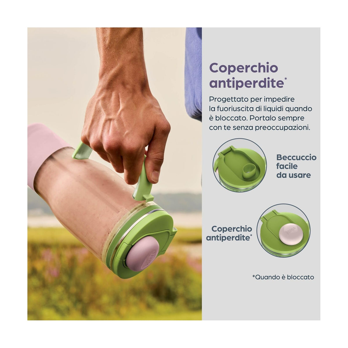 NINJA BlendBOSS DB351EUCY Frullatore compatto con borraccia