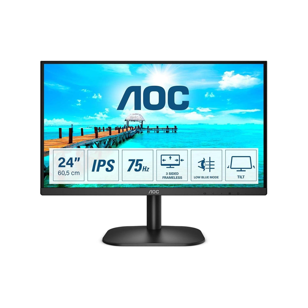 AOC 24B2XH Monitor Led 24'' IPS, FHD, VGA, HDMI