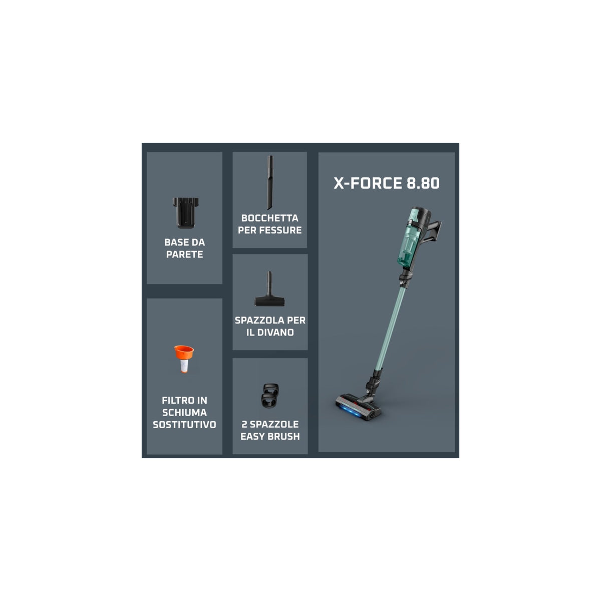 Rowenta RH1833E0 X-Force 8.80 Aspirapolvere Senza Filo Pulizia Potente 100AW