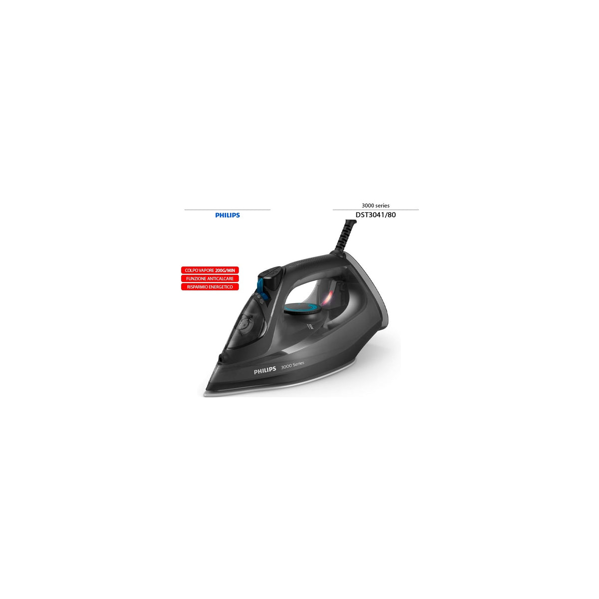 PHILIPS DST3041/80 FERRO DA STIRO A VAPORE 2600W SERBATOIO 300ML