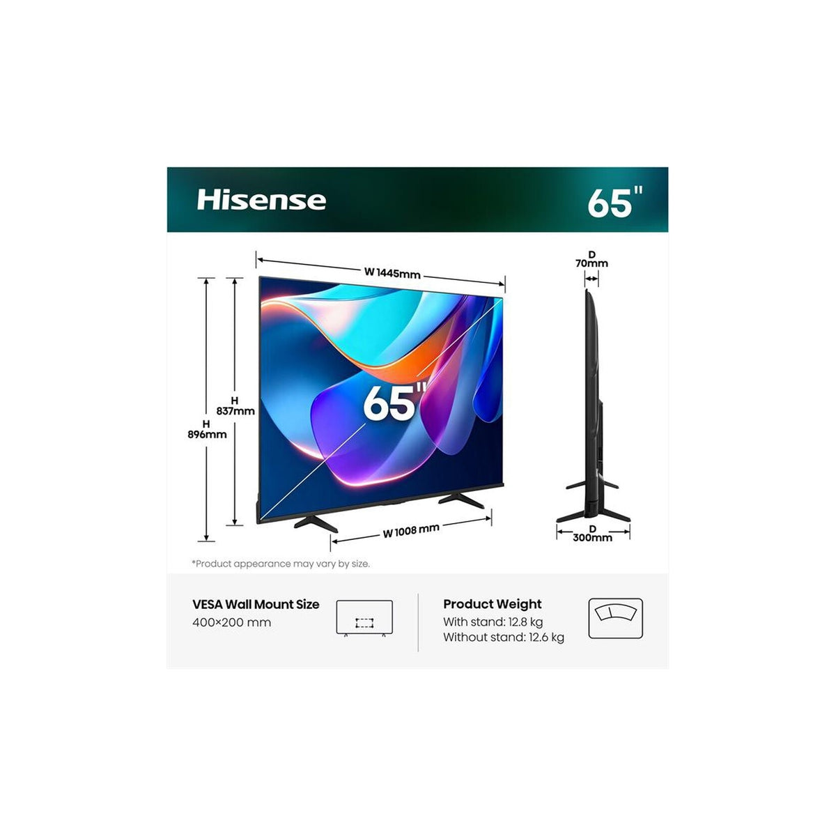HISENSE 65A69S Tv Led 65" Ultra HD 4 K Smart tv