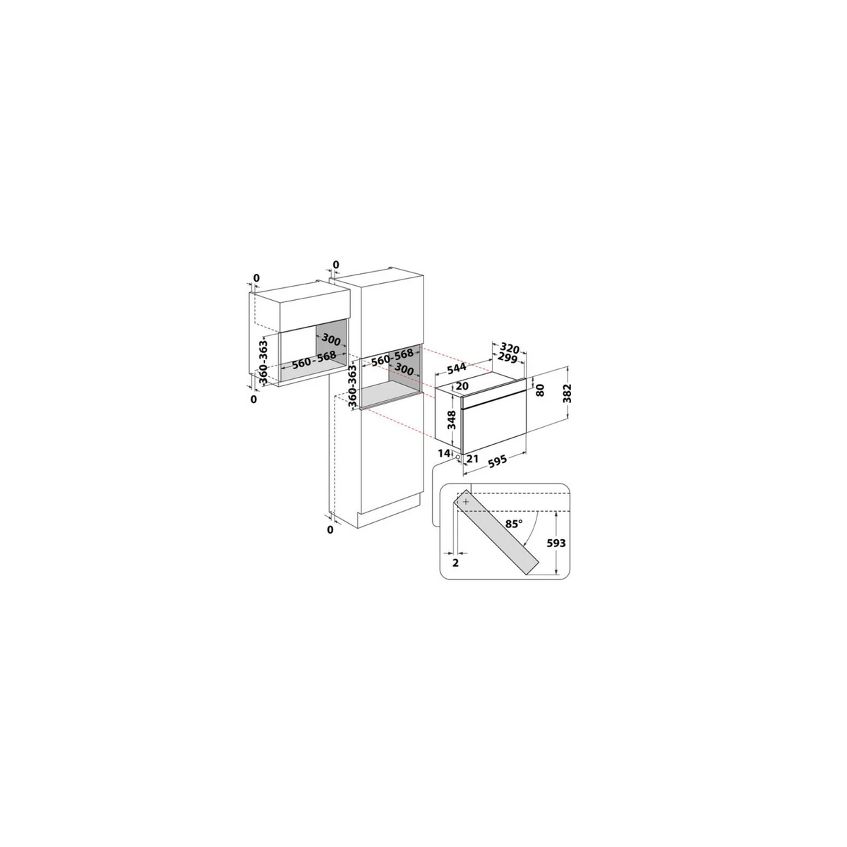 Whirlpool WMN461BX Microonde da Incasso 22L Solo Microonde 750W Acciaio Inox
