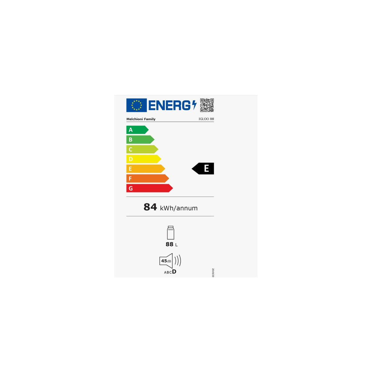 Melchioni IGLOO88/WHT Frigorifero sottotavolo 88Lt Statico - Bianco