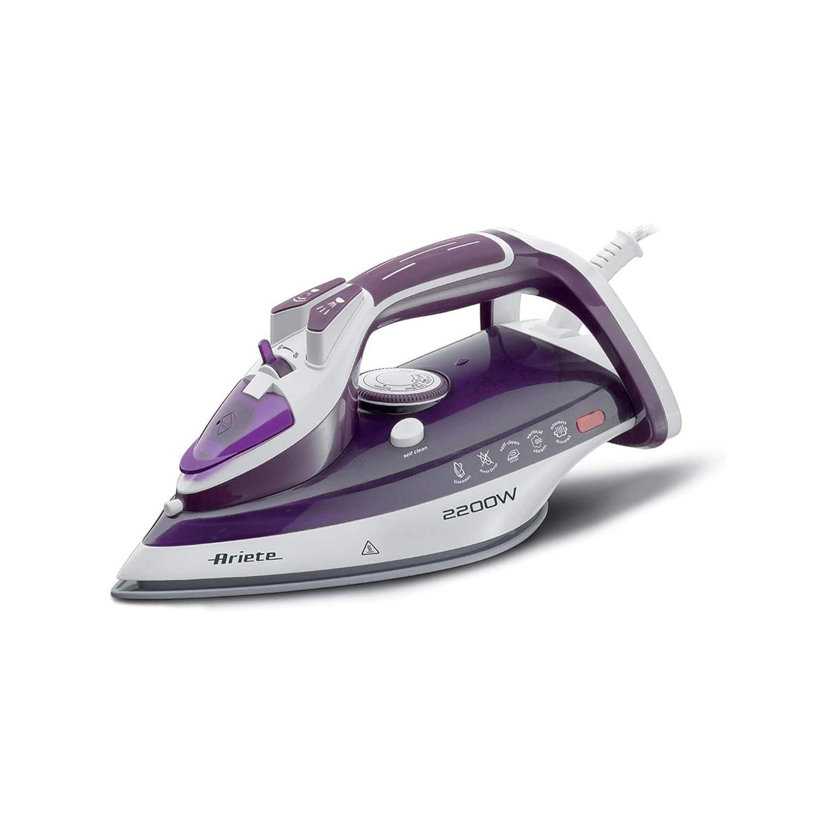 Ariete 6243/00 Ferro da Stiro a Vapore 2200W Piastra Ceramica Bianco Viola