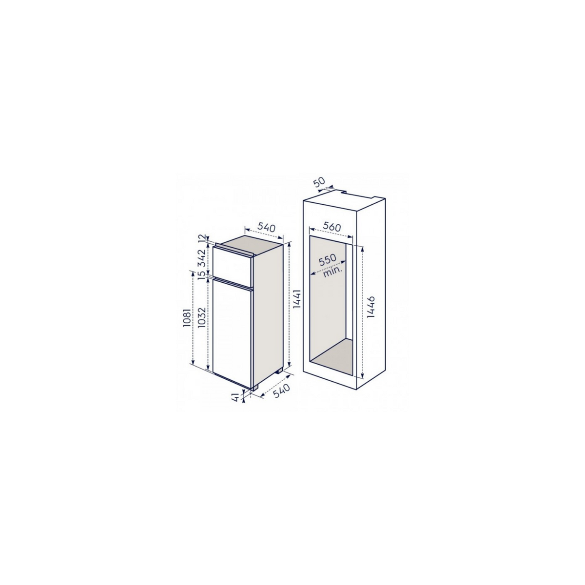 Electrolux KTS3LE14S Frigocongelatore da Incasso 220L LowFrost Classe E
