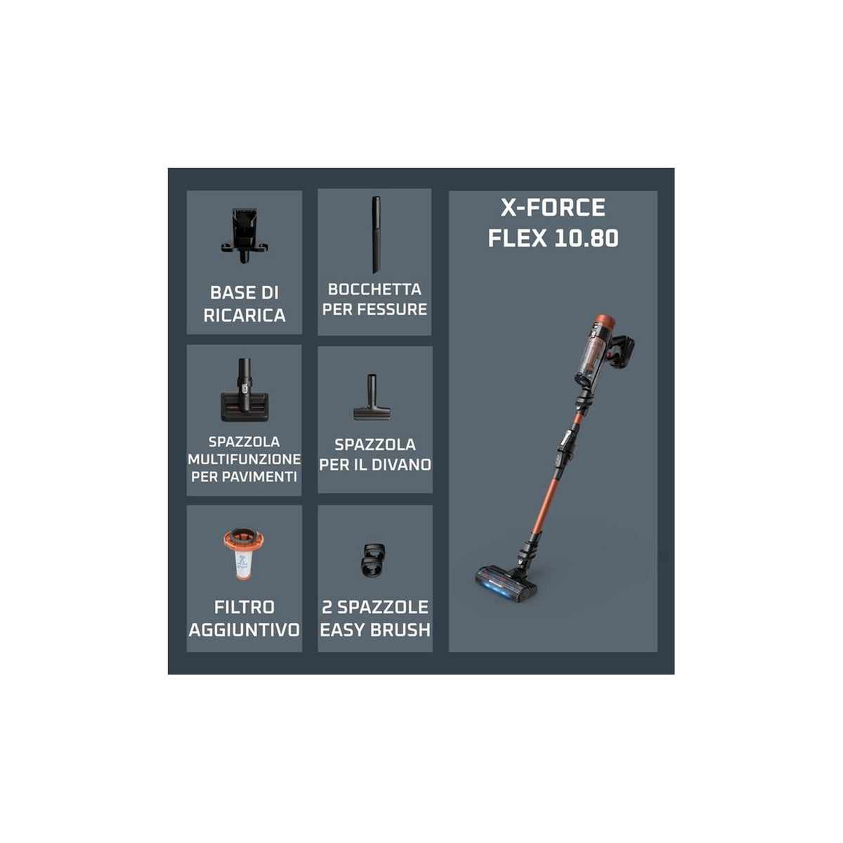 Rowenta RH7A73E0 Scopa Elettrica Senza Filo 300 watt Copper Orange
