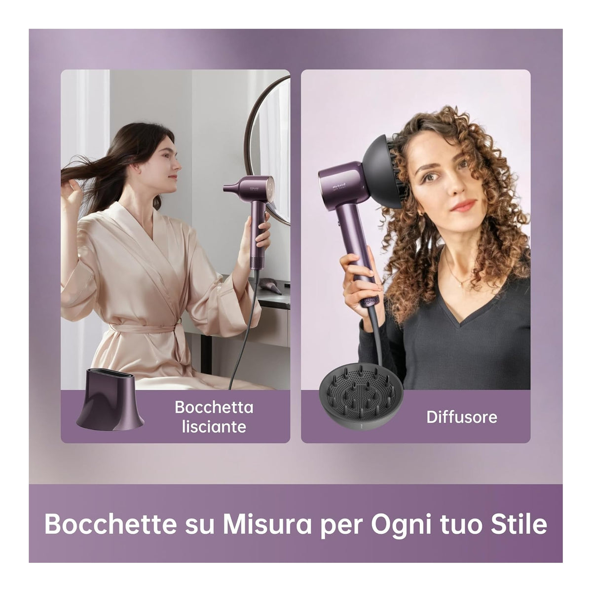Dreame GLORYCOMBO Asciugacapelli ad alta velocità Glory Combo Viola