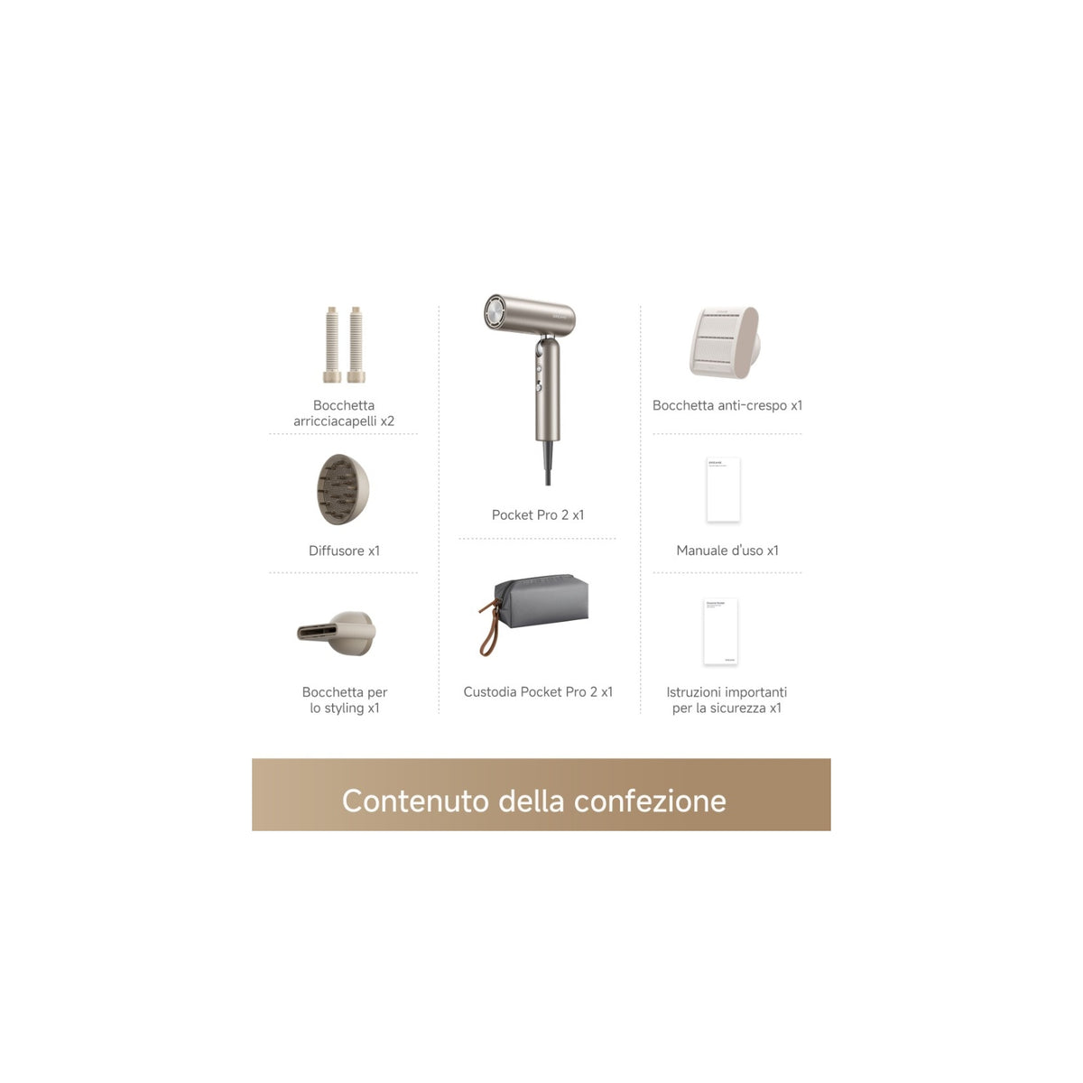 DREAME POCKETPRO2 Asciugacapelli POCKET PRO 2 HAIR compatto e pieghevole