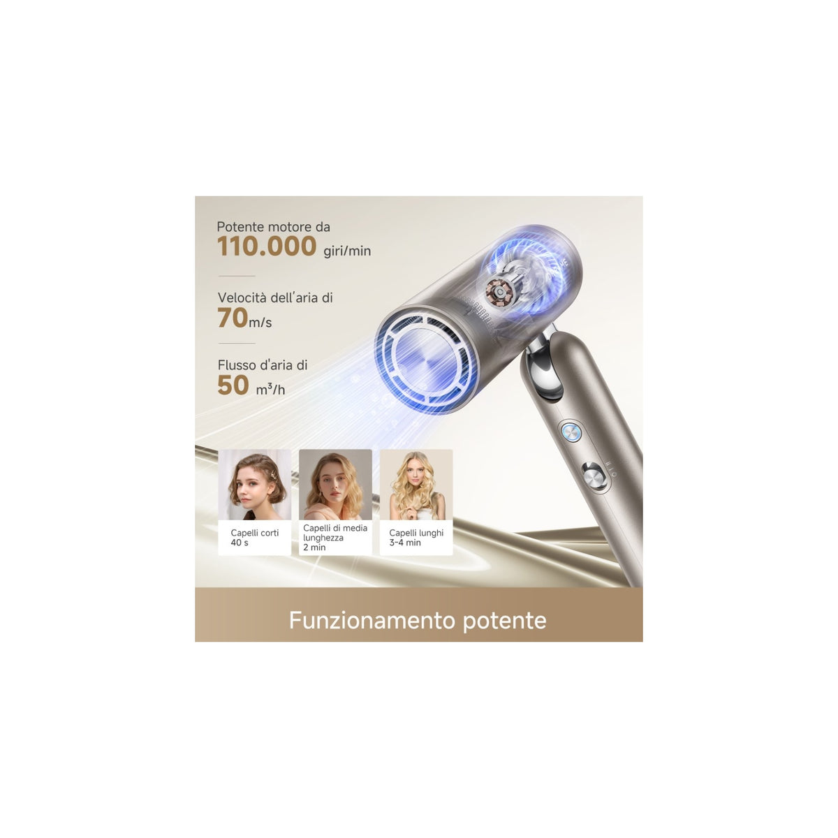 DREAME POCKETPRO2 Asciugacapelli POCKET PRO 2 HAIR compatto e pieghevole