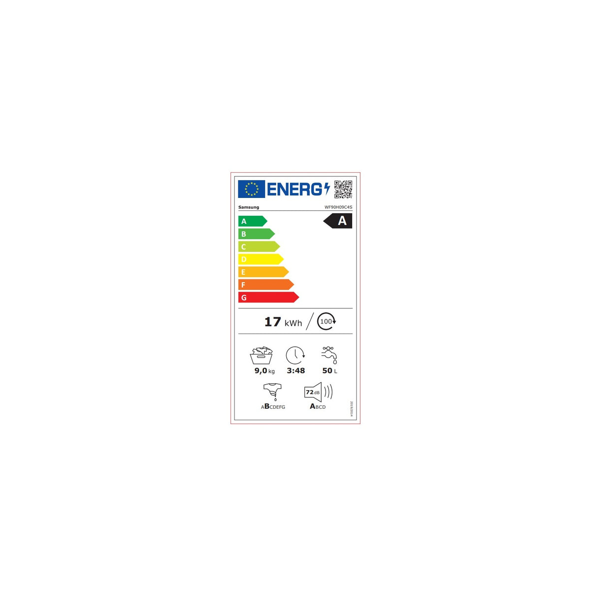 Samsung WF90H09C4ST2 Lavatrice 9 kg 1400 giri classe A - Colore Nero