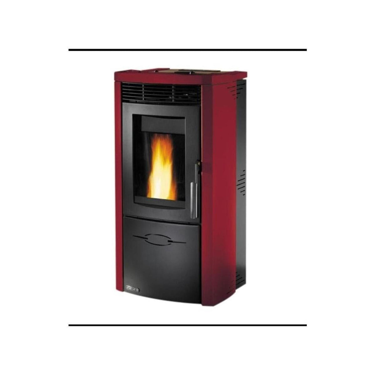 Dal Zotto VALLY IDRO MAIOLICA Stufa a Pellet Idro 10 KW Acciaio Verniciato Top in Maiolica Bordeaux