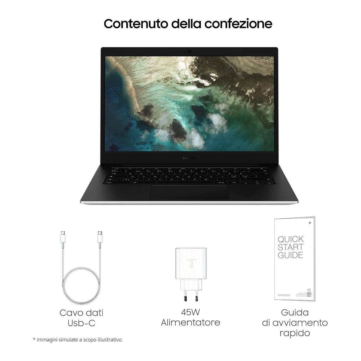 Samsung XE340XDA-KA1I GALAXY Chromebook GO 14" Chrome OS, Processore Intel Celeron RAM 4Gb Memoria 64Gb - Silver