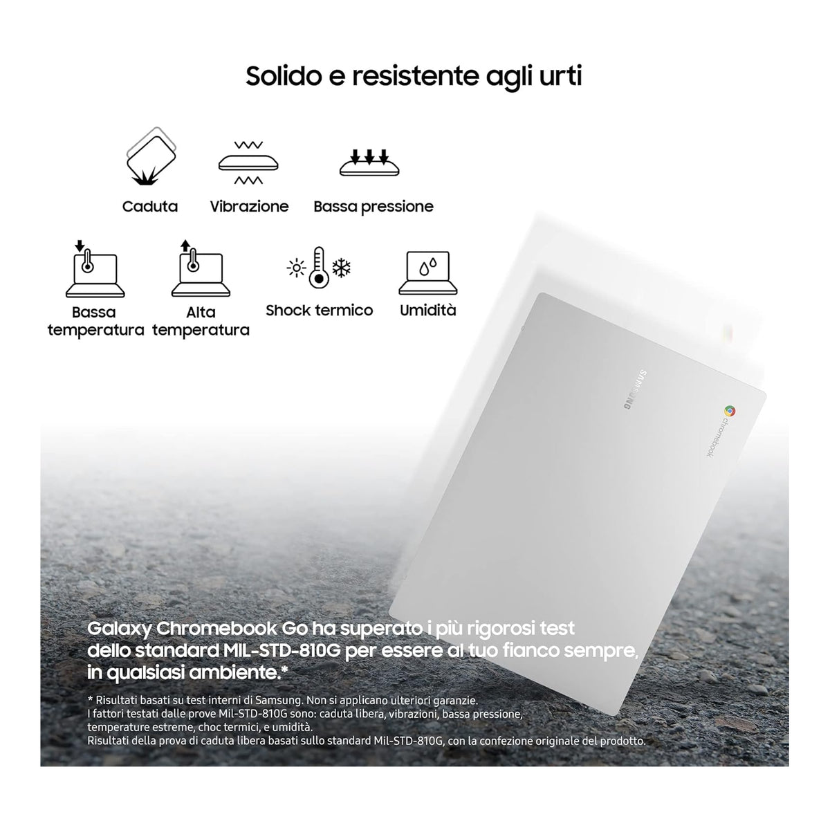 Samsung XE340XDA-KA1I GALAXY Chromebook GO 14" Chrome OS, Processore Intel Celeron RAM 4Gb Memoria 64Gb - Silver