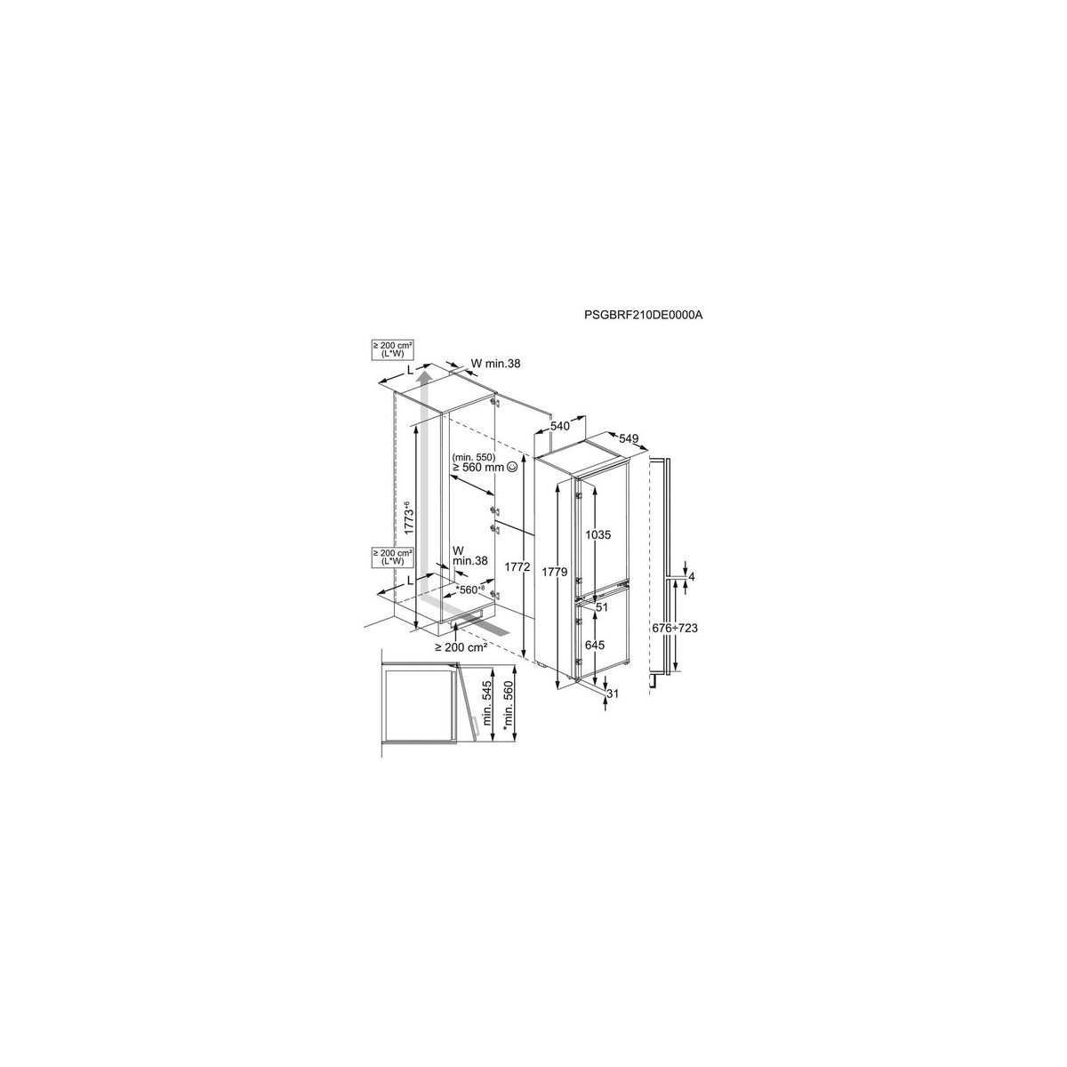 Electrolux KNA6LE18S Frigorifero da Incasso 271Lt  LowFrost AI CoolAssist Classe E