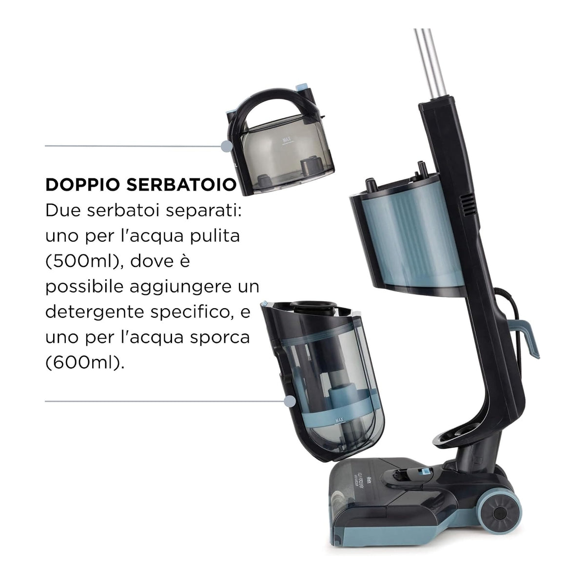 ARIETE 2487/00 Aquaforce Easy Wash&Vacuum Lavapavimenti con filo