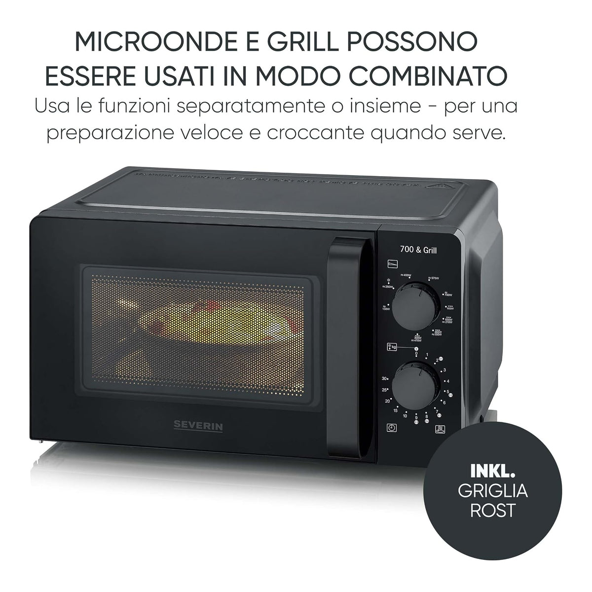 Severin MW9182 forno a microonde con grill 19L 700W nero