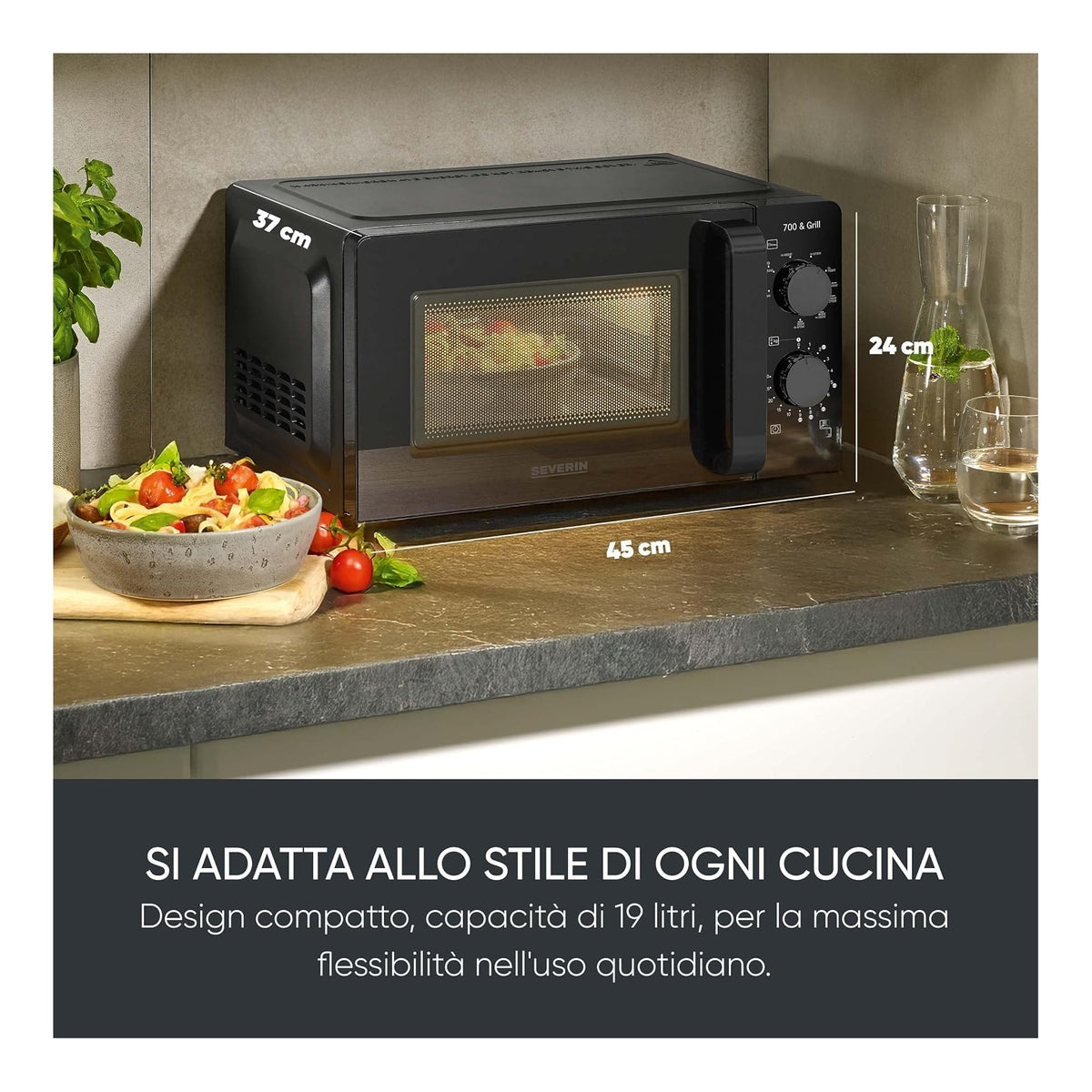 Severin MW9182 forno a microonde con grill 19L 700W nero
