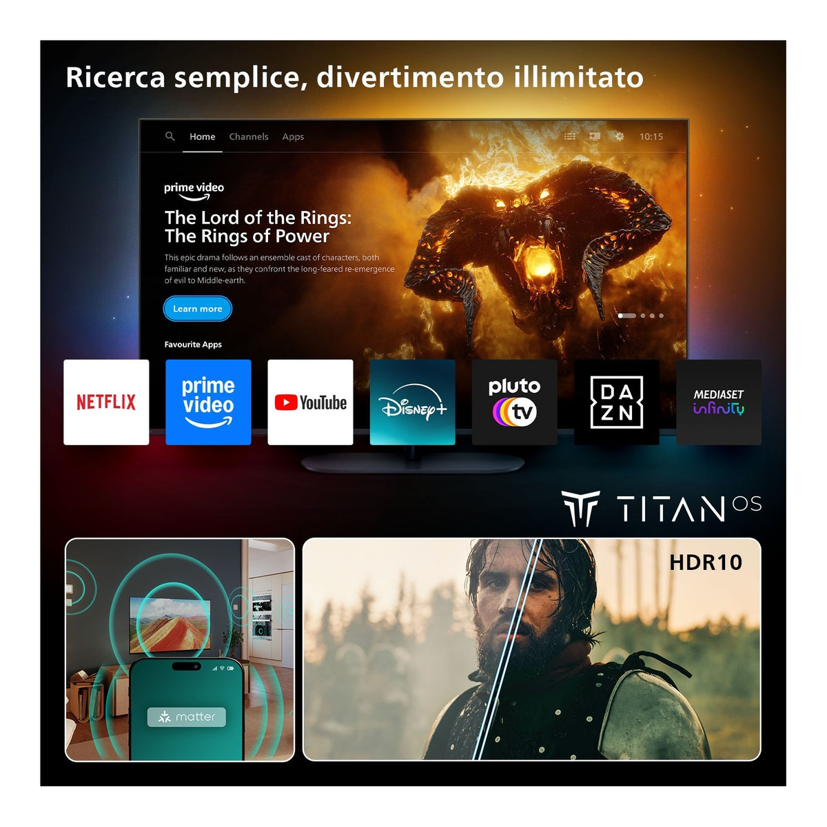 Philips 24PHS6050/12 Smart TV LED HD READY 24" Nero