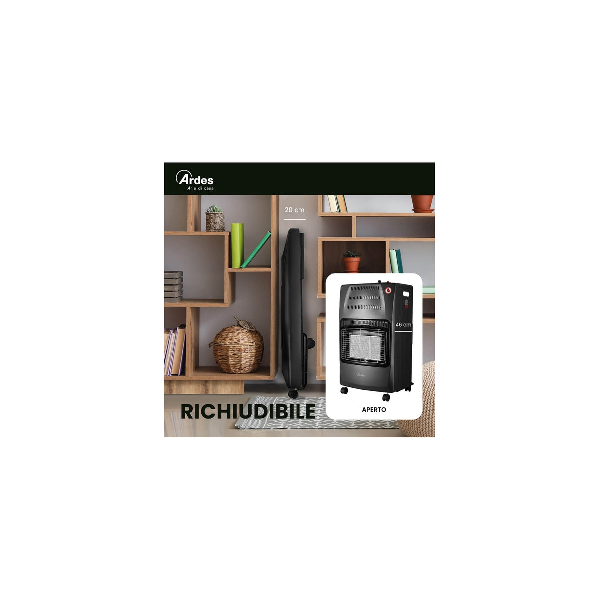 Ardes AR383F Boxer Flex Stufa a Gas GPL Richiudibile 4200w