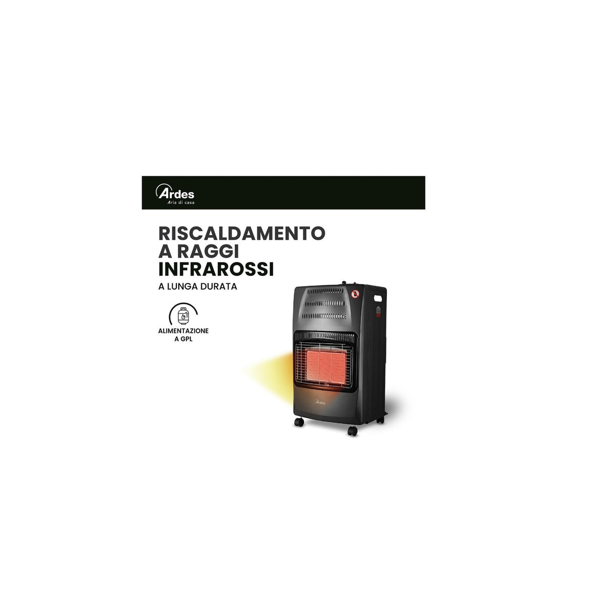 Ardes AR383F Boxer Flex Stufa a Gas GPL Richiudibile 4200w