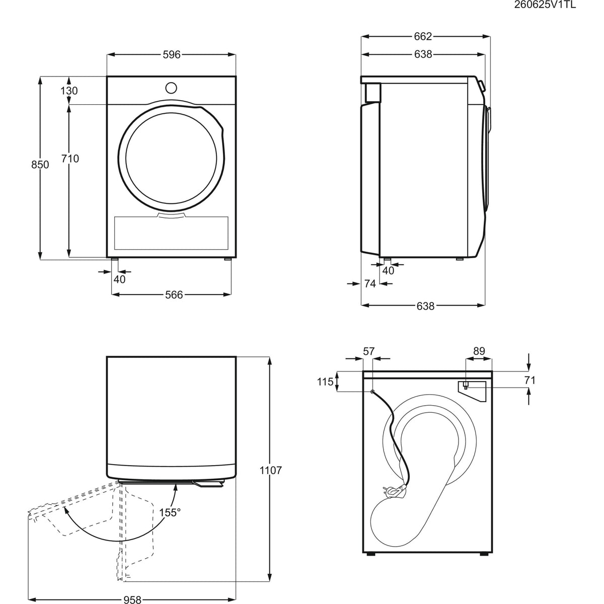 Electrolux EW6H1ZBG8C asciugatrice 8Kg pompa di calore GentleCare classe C