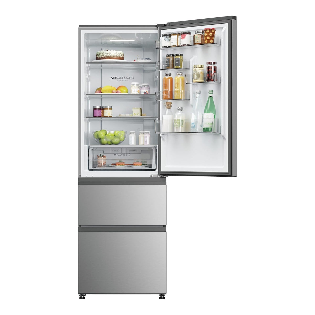 Haier HTW3618DNMG frigorifero combinato 3 porte No Frost 360L classe D argento