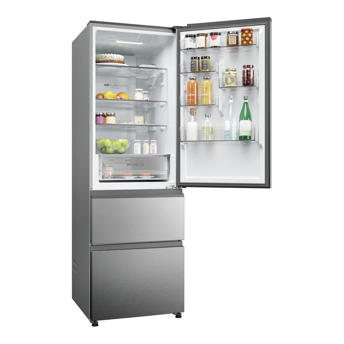 Haier HTW3618DNMG frigorifero combinato 3 porte No Frost 360L classe D argento