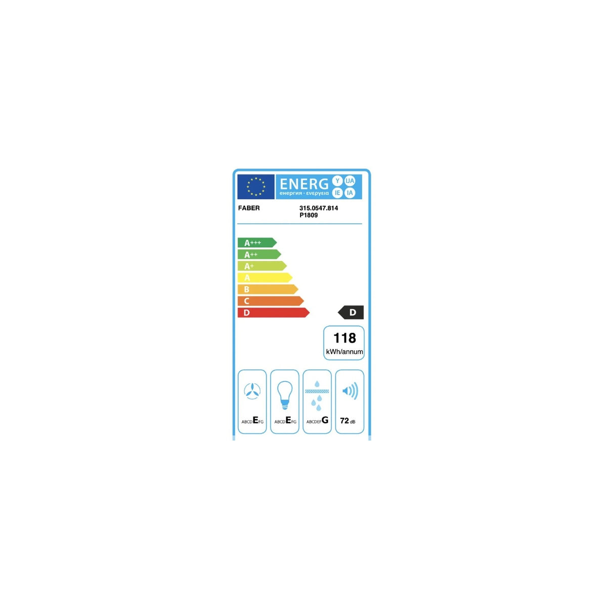 FABER 2152 SRM LG A60 Cappa sottopensile aspirante 60cm inox - 315.0547.814