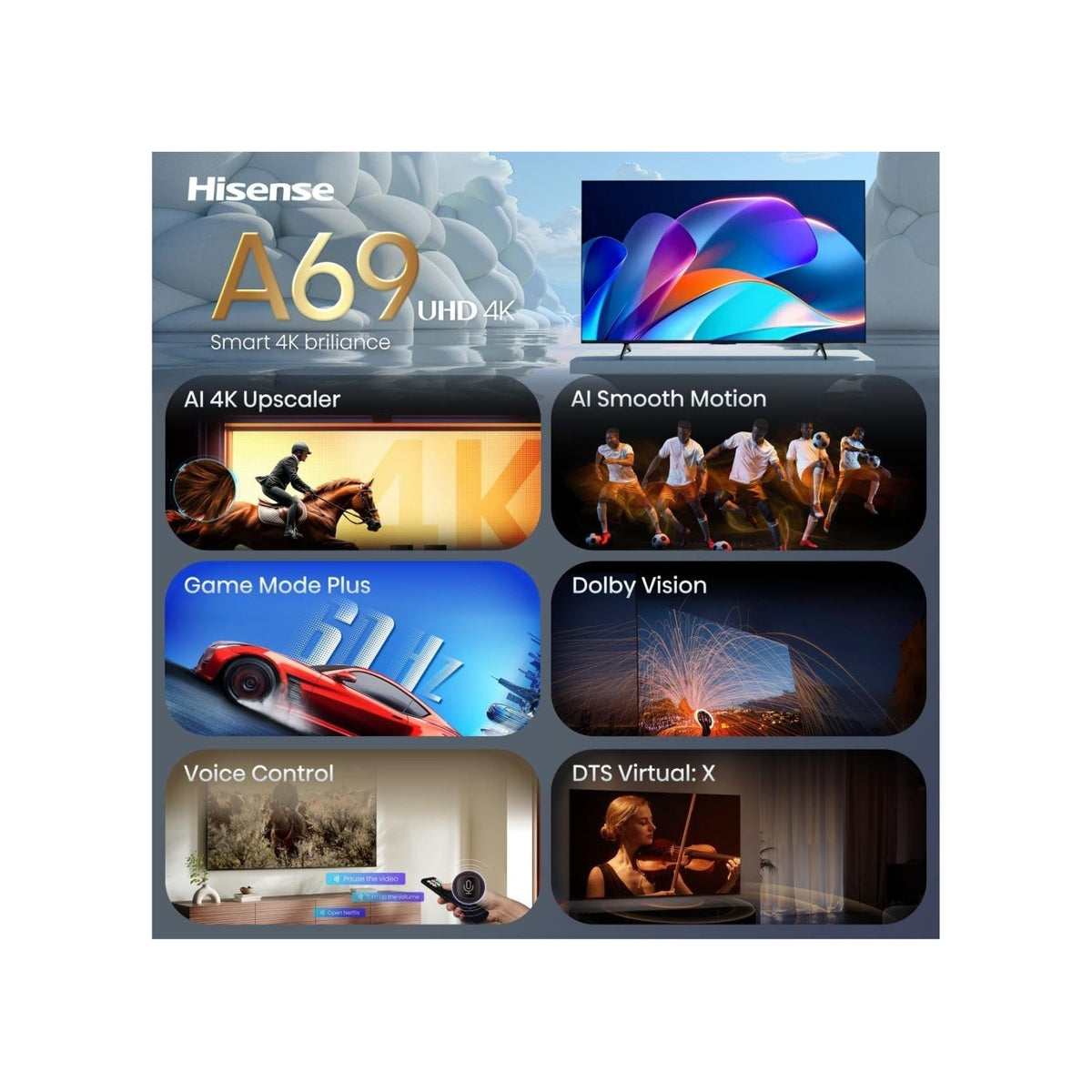 HISENSE 43A69S Tv led 43'' smart tv Classe E