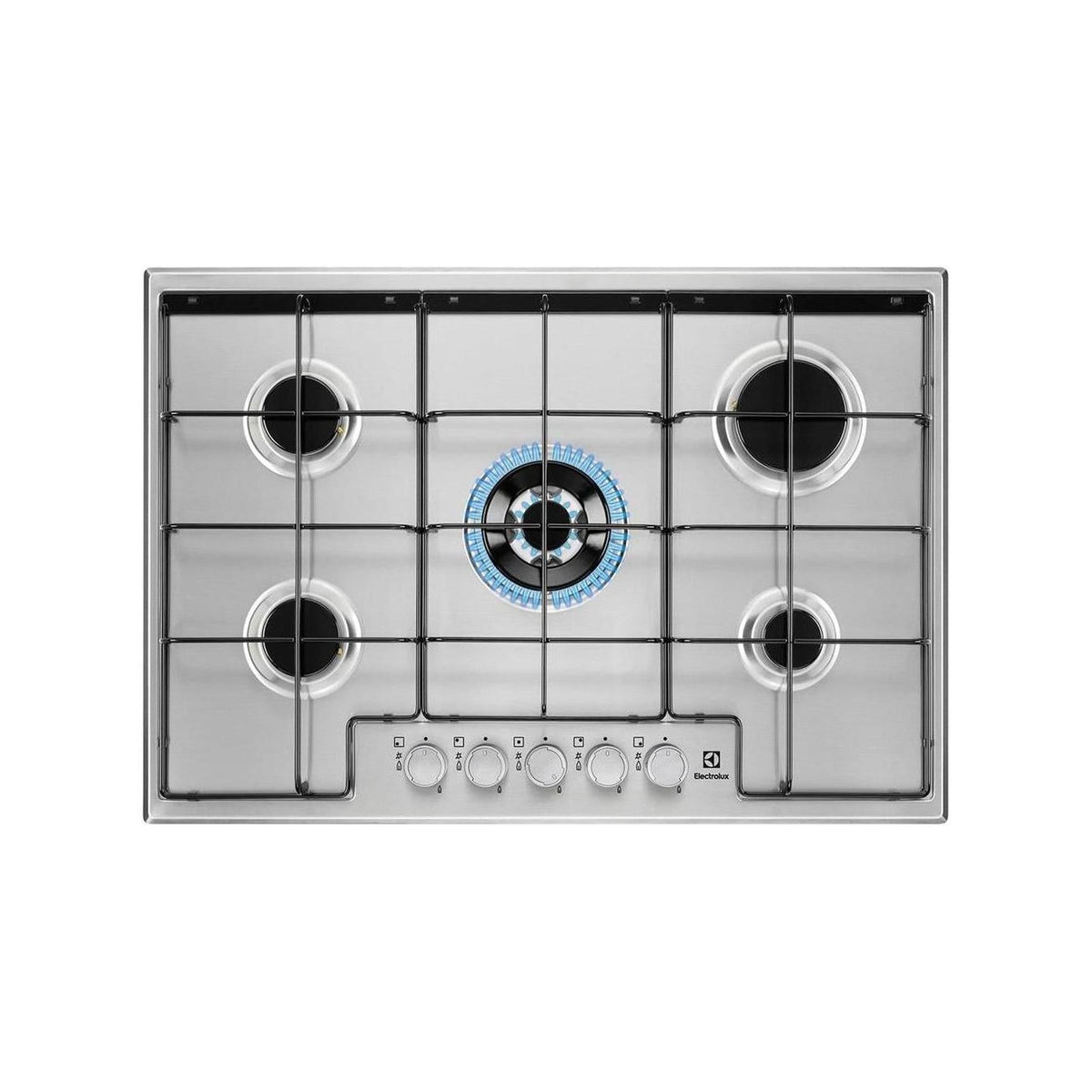 ELECTROLUX EGS7534X PIANO COTTURA DA INCASSO 75CM 5 FUOCHI A GAS 1 MULTICORONA INOX