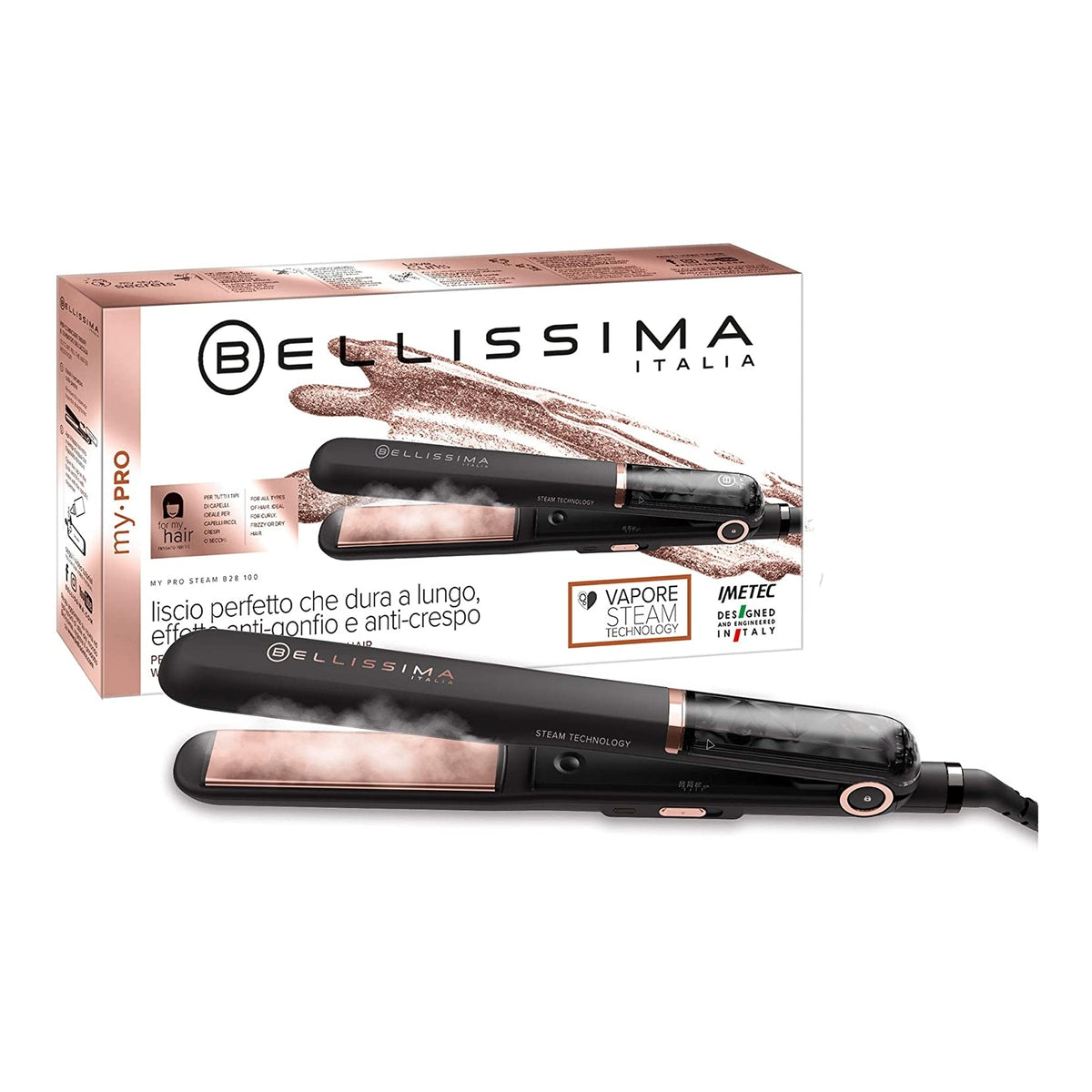 IMETEC BELLISSIMA 11632 PIASTRA PER CAPELLI A VAPORE MY PRO STEAM B28 100 CERAMICA