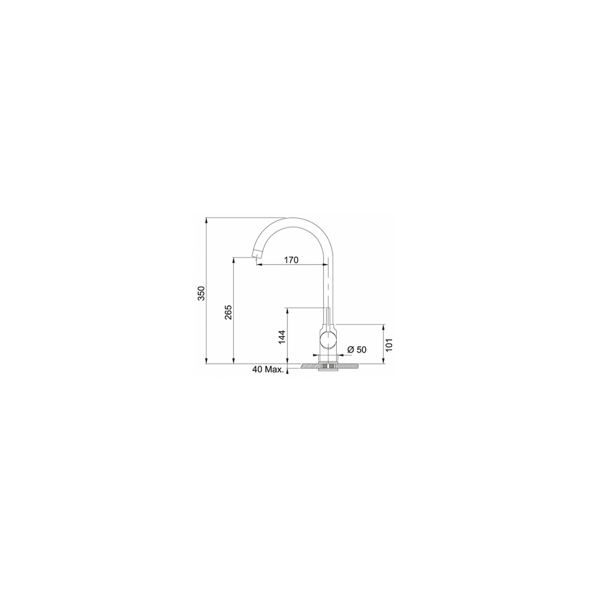 FRANKE 115.0622.943 LINEA POLA MISCELATORE MONOCOMANDO NERO