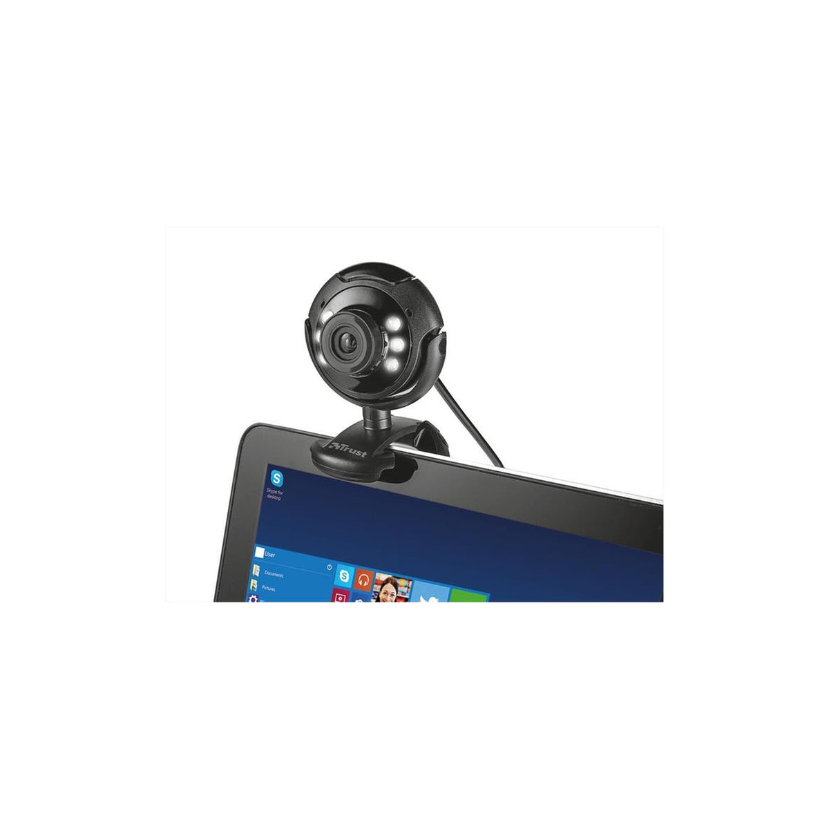 TRUST WEBCAM SPOTLIGHT PRO 1.3 MPX CON MICROFONO INTEGRATO E LUCE LED COLORE NERO - PROMO