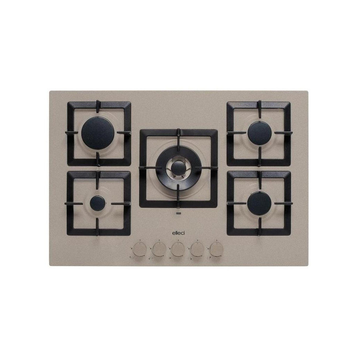 ELLECI PGSP75143CS PIANO COTTURA DA INCASSO 75CM 5 FUOCHI A GAS GRIGLIE IN GHISA TORTORA - PROMO